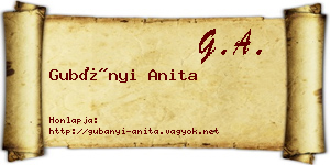 Gubányi Anita névjegykártya