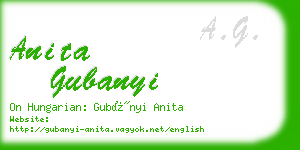 anita gubanyi business card
